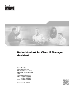 Cisco IP Manager Assistant &acirc;&euro;&ldquo; Brukerh&Atilde;&yen;ndbok for Cisco Callmanager 4.1.2