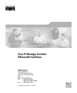Cisco IP Manager Assistant &acirc;&euro;&ldquo; haszn&Atilde;&iexcl;lati &Atilde;&ordm;tmutat&Atilde;&sup3; a Cisco CallManager 4.1.2 rendszerhez