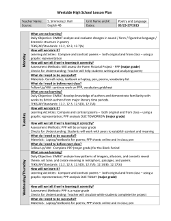 Lesson Plan: 03/23/15-03/27/15