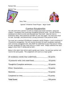 Preterite Verbs Story Board