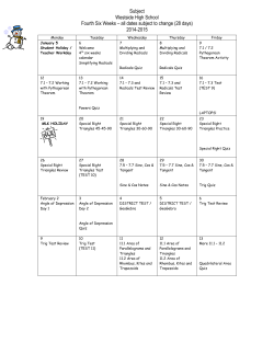 Calendar for 4th Six Weeks