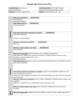 Lessons Week 1 Trigonometry