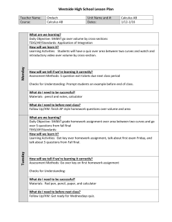 Calculus Lesson Plan Week2