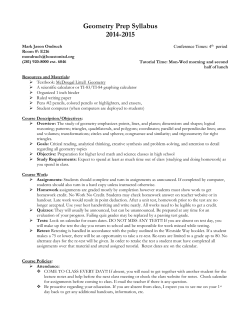 Geometry Syllabus