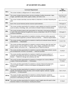 APUSH 2014-2015 Course Syllabus