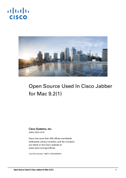 Cisco Jabber for Mac 9.2 Licensing Information