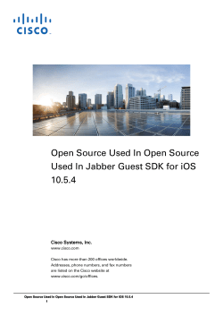 Cisco Jabber Guest SDK for iOS 10.5.4 Licensing Document