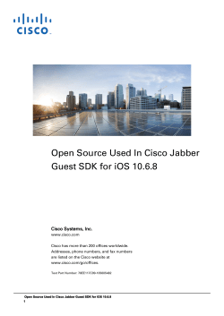 Cisco Jabber Guest SDK for iOS 10.6.8 Licensing Document