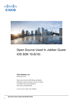 Cisco Jabber Guest SDK for iOS 10.6.10 Licensing Document