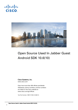 Cisco Jabber Guest SDK for Android 10.6.10 Licensing Document