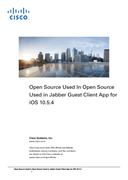 Cisco Jabber Guest Client App for iOS 10.5.4 Licensing Document