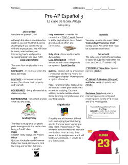 Syllabus-class expectations SPAN 3