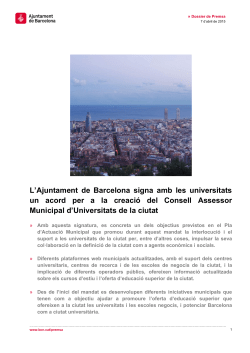 acord de constituci&oacute; del Consell Assessor Municipal d'Universitats de Barcelona