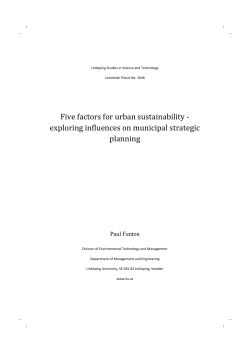 Five factors for urban sustainability - exploring influences on municipal strategic planning