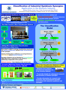 Synergies Classification Method Poster -ISIE Conference 2009 (Lisbon, Portugal)