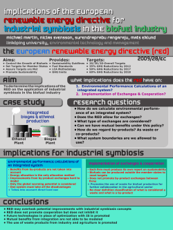 Implications of the European Renewable Energy Directive for Industrial Symbiosis in the Biofuel Industry-ISIE 2011 (Berkely, CA, &nbsp;USA)