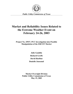 Market and Reliability Issues Related to the Extreme Weather Event on February 24-26, 2003 (May 19, 2003)