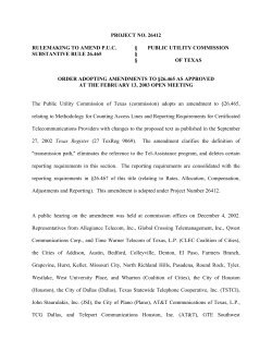Order Adopting Amendments to 26.465 As Approved at the February 13, 2003 Open Meeting