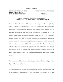 Order Adopting Amendments to 26.465 As Approved at the September 5, 2001 Open Meeting