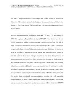 Order Adopting New 26.461 As Approved at the October 28, 1999 Open Meeting