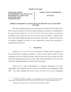 Order Establishing Access Line Rates for the Village of Point Venture