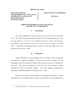 Order Establishing Access Line Rates for the City of Rio Bravo