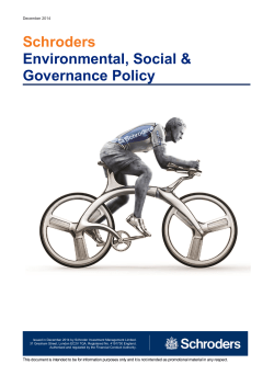 Environmental, Social and Governance Policy