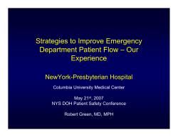 Strategies to Improve Emergency Department Patient Flow - Our Experience