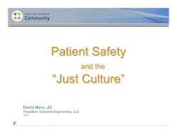 Patient Safety and the "Just Culture"