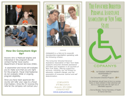 The Consumer Directed Personal Assistance Association of New York State (CDPAANYS) Trifold Brochure