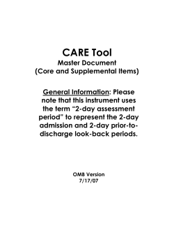 CARE Tool: Master Document (Core and Supplemental Items)