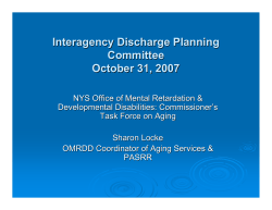 OMRDD Commissioner's Task Force on Aging Presentation - Sharon Locke