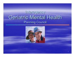 Overview of Community Mental Health Services Presentation - Donald Zalucki