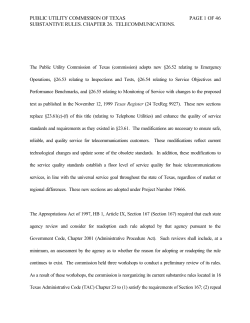 Order Adopting New 26.52 - 26.55 as Approved at the April 12, 2000 Open Meeting and Published in the Texas Register on May 12, 2000