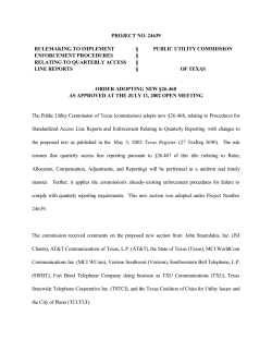 Order Adopting new 26.468 as Approved at the July 11, 2002 Open Meeting and Published in the Texas Register on August 2, 2002