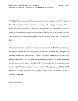 Order Adopting Amendment to 26.467 as approved at the July 12, 2000 Open Meeting and Published in the Texas Register on August 11, 2000