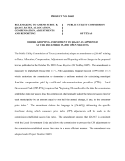 Order Adopting an Amendment to 26.467 as Approved at the December 19, 2001 Open Meeting and Published in the Texas Register on January 11, 2002