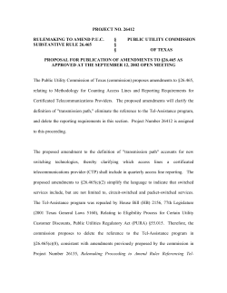 Proposed Amendment to 26.465 as Published in the Texas Register on September 27, 2002