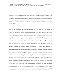 Order Adopting 26.461 as Approved at the October 21, 1999 Open Meeting