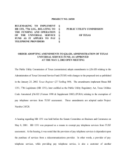 Order Adopting Amendments to 26.420 as Approved at the May 2, 2002 Open Meeting and Published in the Texas Register on June 14, 2002
