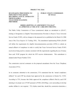 Order Adopting amendments to 26.417 as approved at the June 7, 2006 Open Meeting