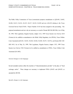 Proposed Amendments to 26.401, 26.403, 26.404, 26.413, 26.414, 26.415, 26.417, 26.418, and 26.420, and Proposed New 26.410 as Published in the Texas Register on November 26, 1999
