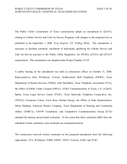 Order Adopting Amendments to 26.412 as Approved at the January 25, 2001 Open Meeting and Published in the Texas Register on February 23, 2001