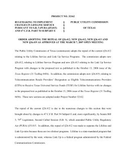Order Adopting Repeal of 26.412 and New 26.412, 26.413, 26.419 as Approved at the March 7, 2007 Open Meeting