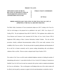 Order Adopting New 26.37 as Approved at the May 23, 2002 Open Meeting and Published in the Texas Register on June 14, 2002