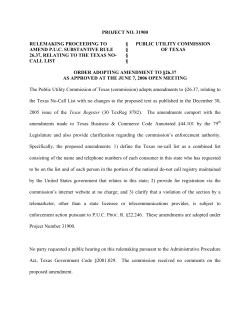 Order Adopting amendments to 26.37 as approved at the June 7, 2006 Open Meeting