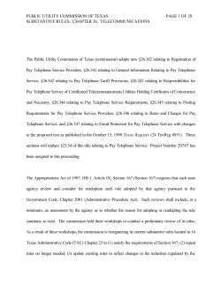 Order Adopting New 26.102 and 26.341 - 26.347 as Approved at the March 1, 2000 Open Meeting and Published in the Texas Register on March 31, 2000