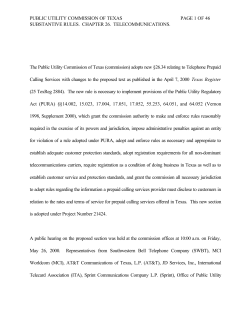 Order Adopting New 26.34 as Approved at the July 12, 2000 Open Meeting and Published in the Texas Register on August 11, 2000