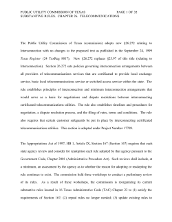 Order Adopting New 26.272 as Approved at the February 10, 2000 Open Meeting and Published in the Texas Register on March 10, 2000