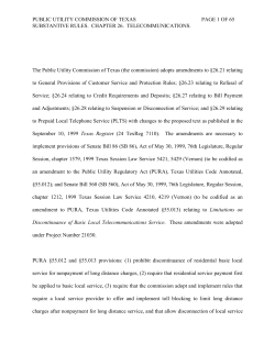 Order Adopting Amendments to 26.21, 26.23, 26.24, 26.27, 26.28 and 26.29 as Approved at the December 1, 1999 Open Meeting and published in the Texas Register on December 24, 1999